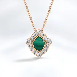 Malachite Diamond Pendant - 2