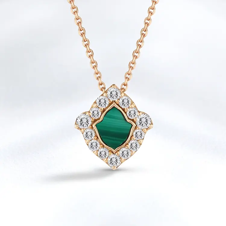 Malachite Diamond Pendant - 2