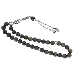 Obsidian Rosary & 0.20 Black Diamond - Zen Diamond