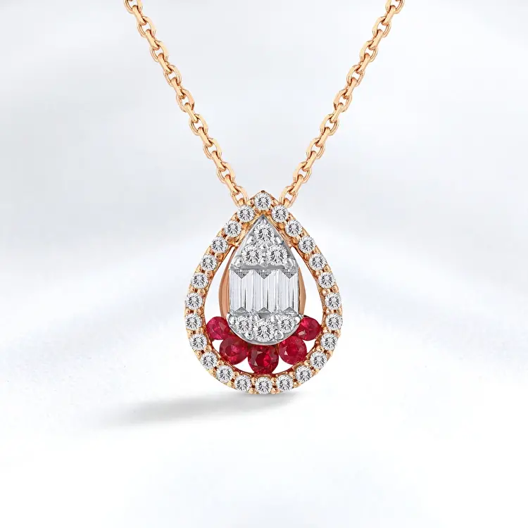 Ruby Diamond Pendant - 2