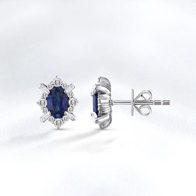 Sapphire Diamond Earrings - Zen Diamond