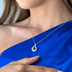 Sapphire Diamond Pendant - 1