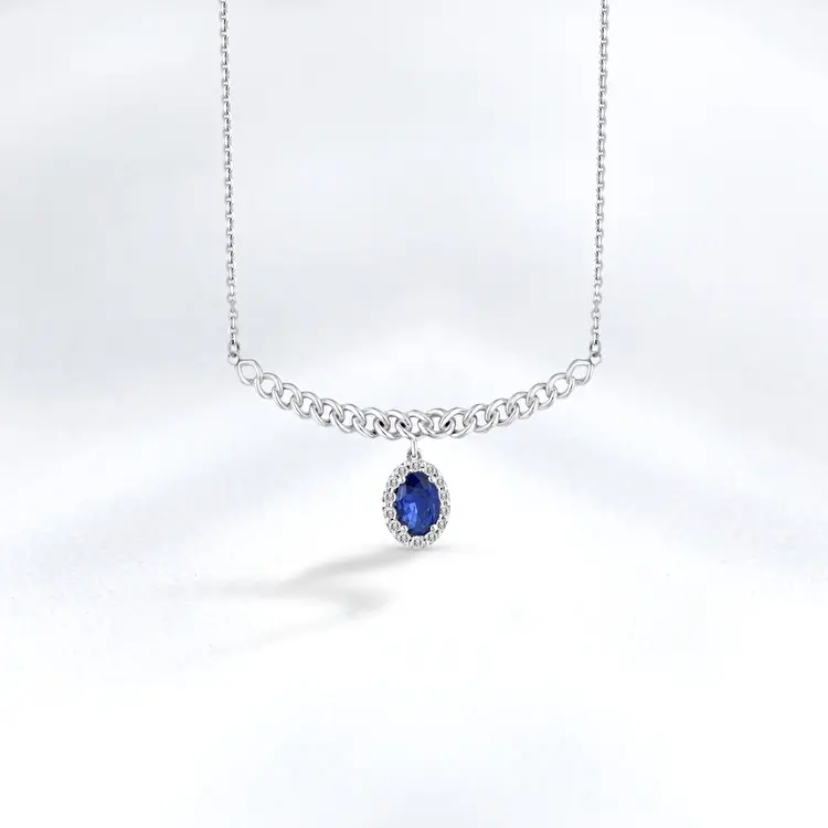 Sapphire Diamond Pendant - 1