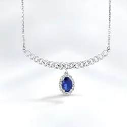 Sapphire Diamond Pendant - 2