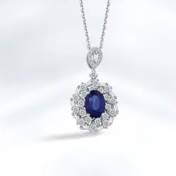 Sapphire Diamond Pendant - 2