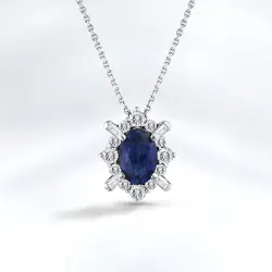 Sapphire Diamond Pendant - 2