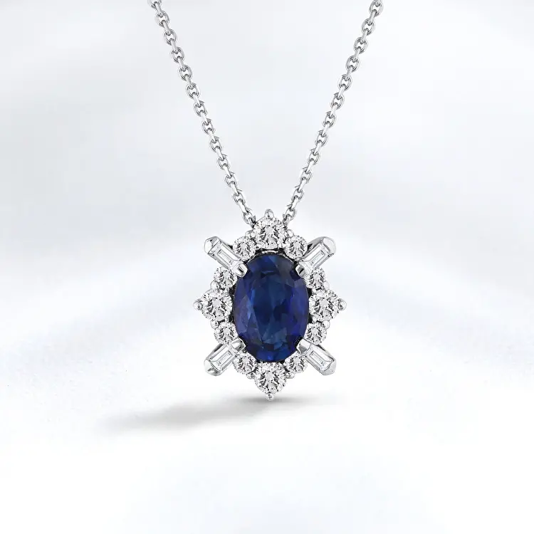 Sapphire Diamond Pendant - 2