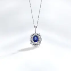 قلادة مرصّعة بالألماس مع حجر الزفير - Zen Diamond