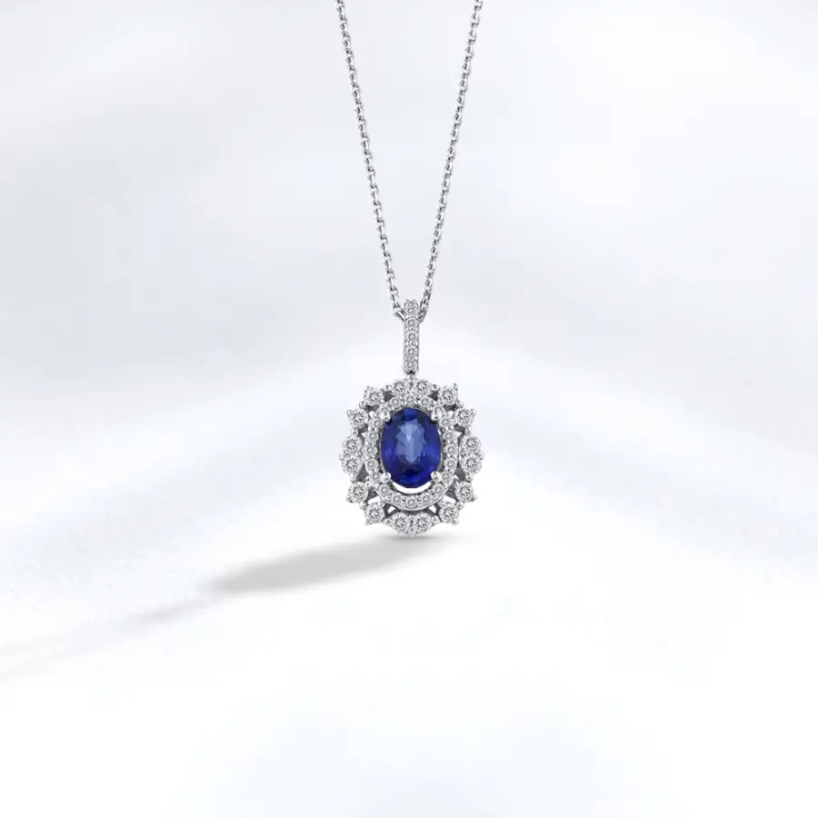 Sapphire Diamond Pendant - 1