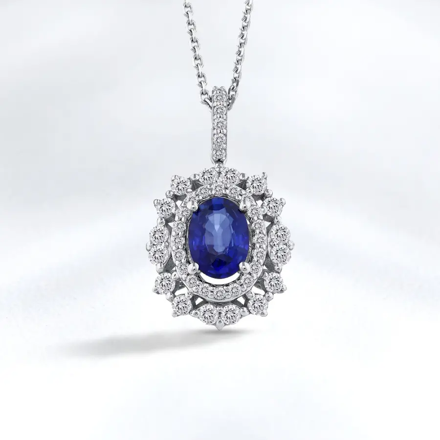 Sapphire Diamond Pendant - 2