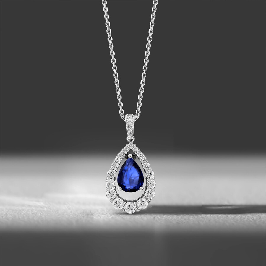 قلادة مرصعة بالألماس مع حجر الزفير 1,72 قراط - Zen Diamond