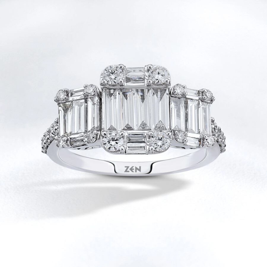 خاتم مرصع بألماس الباجيت 1,15 قراط - Zen Diamond
