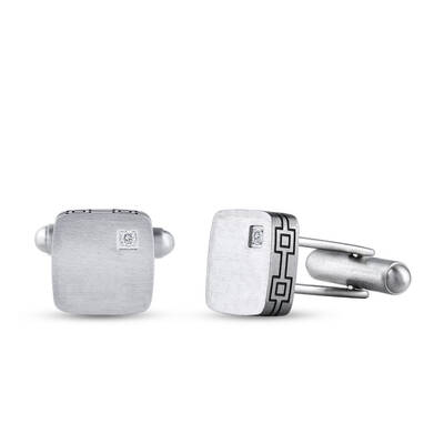 كافلنكس ستانلس ستيل مرصع بالألماس 0,04 قراط - 1