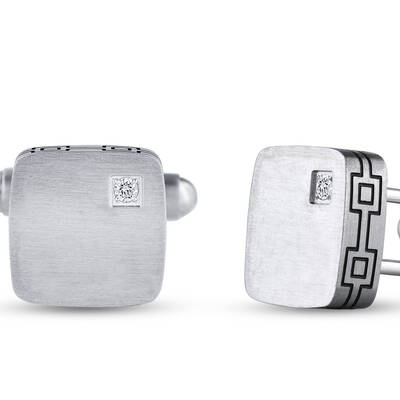 كافلنكس ستانلس ستيل مرصع بالألماس 0,04 قراط - 2