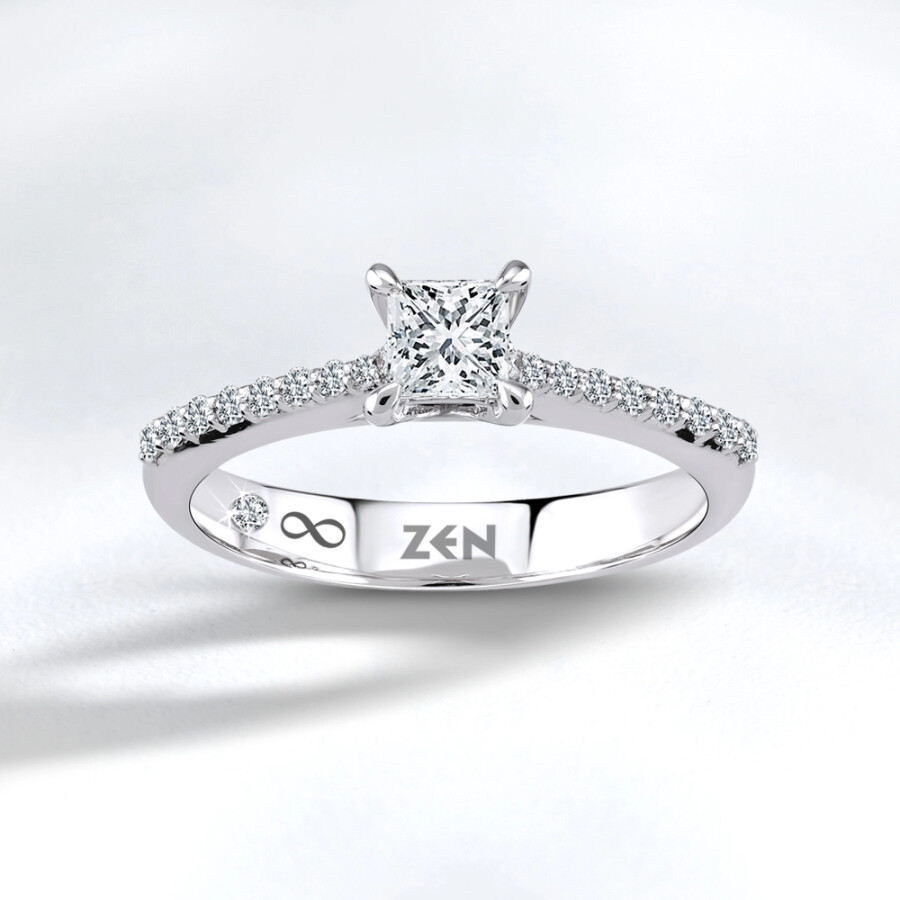 خاتم مرصع بالألماس سوليتير 0,49 قراط - Zen Diamond