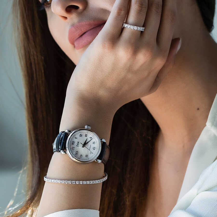 ساعة نسائية مرصعة بالألماس 0,15 قراط - 5