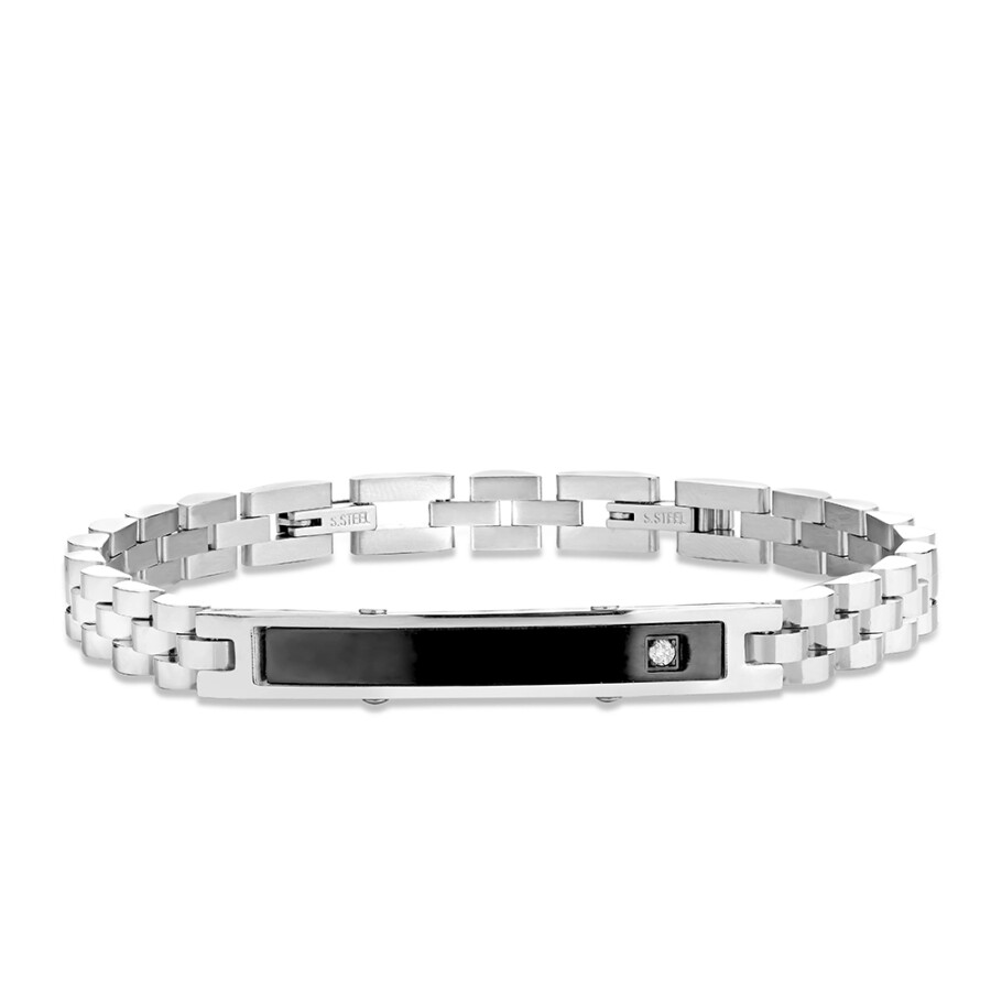 سوار ستانلس ستيل مرصع بالألماس 0,03 قراط - Zen Diamond